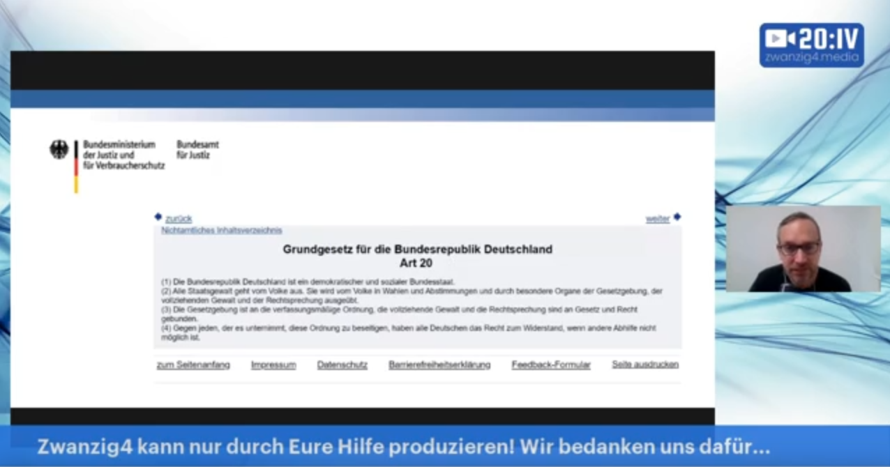 🔵 20:IV Highlights aus Corona aus Sicht des Juristen ⚖️ Analyse aktueller Urteile, Widerstandsrecht | 19.12.2021