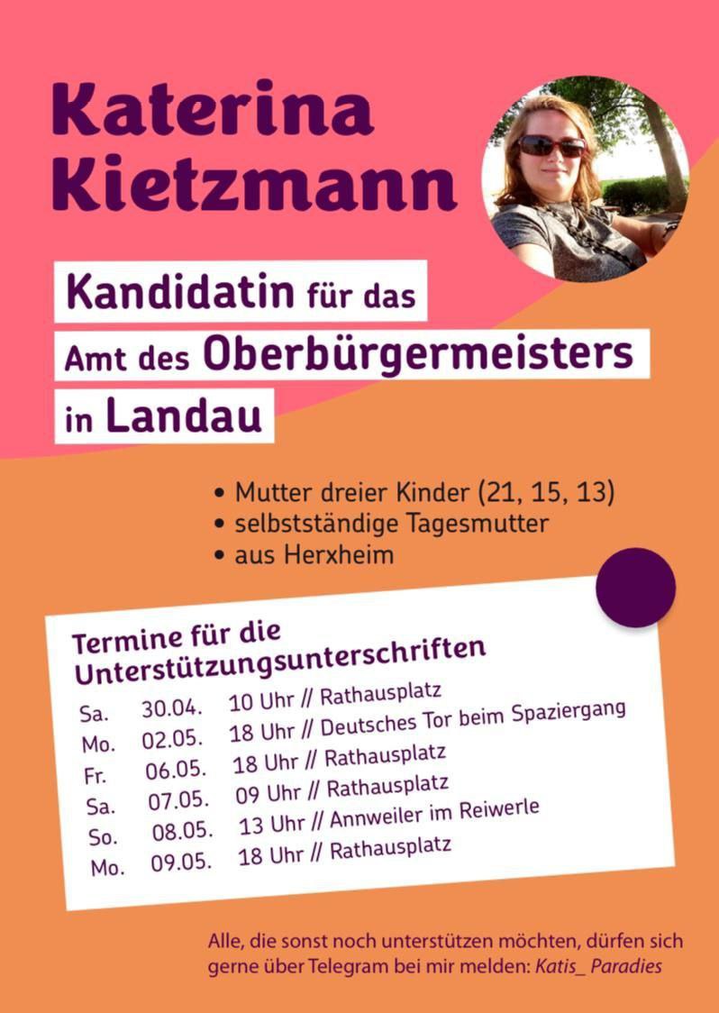 #machdichwählbar | OB-Kandidatin in Landau/Pfalz Katerina Kietzmann