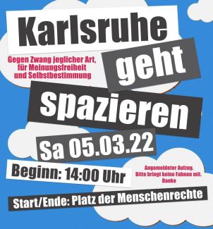 20:IV DEMO LIVE STREAM | #Karlsruhegehtspazieren | Die Bürgerbewegung Karlsruhe steht auf | 05.03.2022